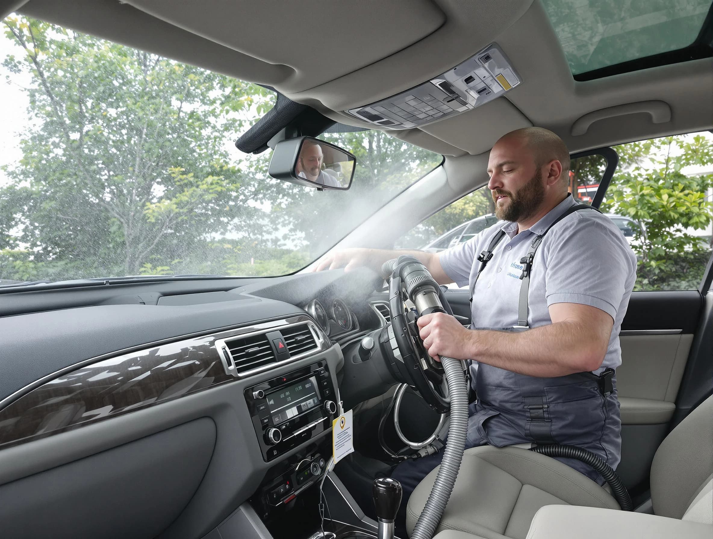 Fontana Air Duct Cleaning specialist performing professional car duct cleaning in Fontana