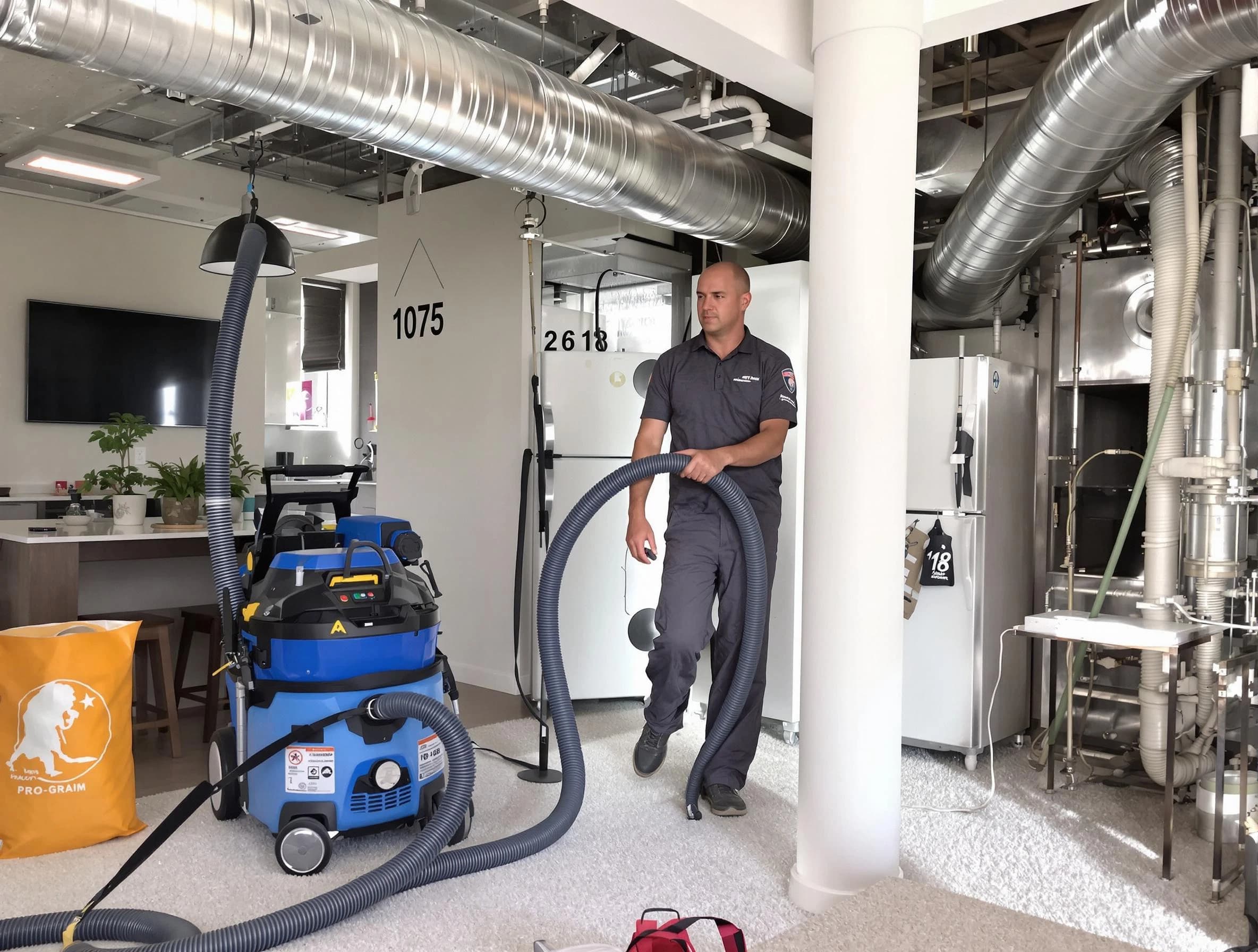 Fontana Air Duct Cleaning expert performing detailed indoor duct cleaning for improved air quality in Fontana