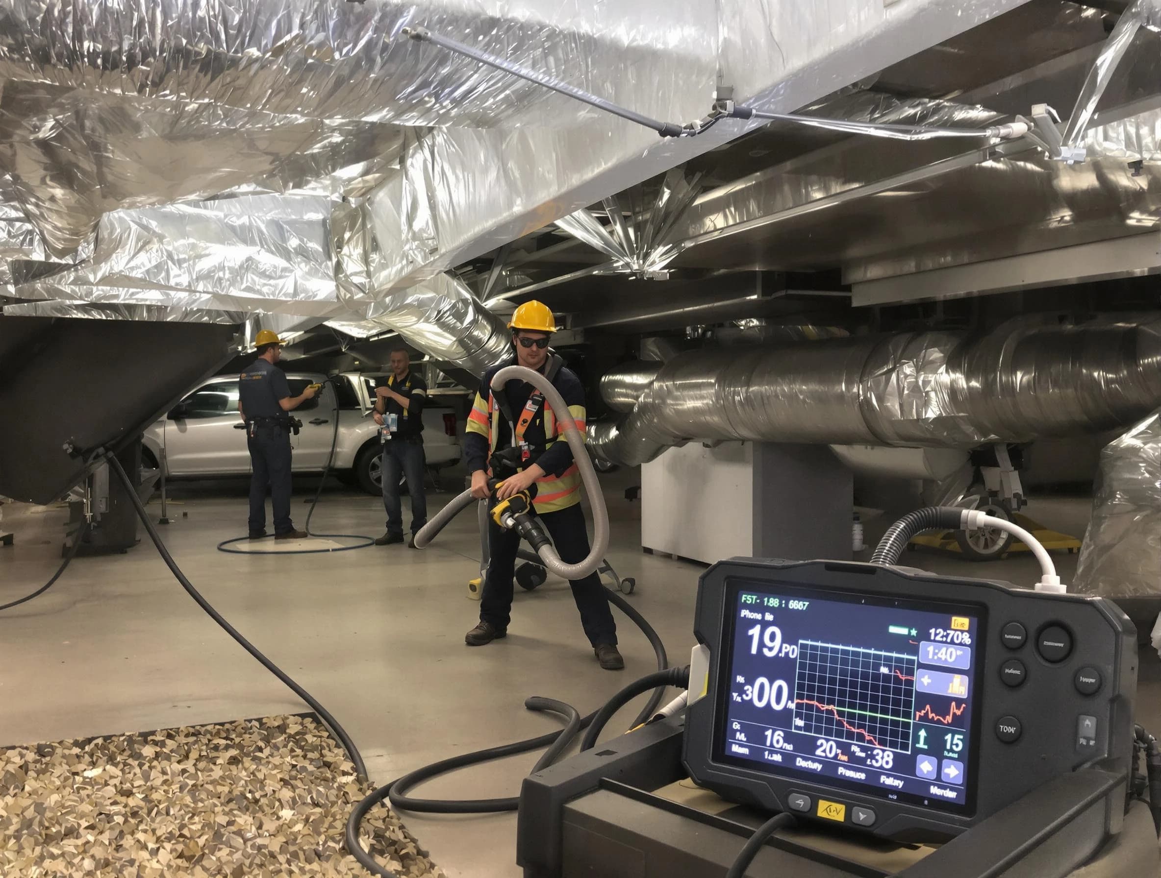 Professional negative pressure duct cleaning by Fontana Air Duct Cleaning in Fontana